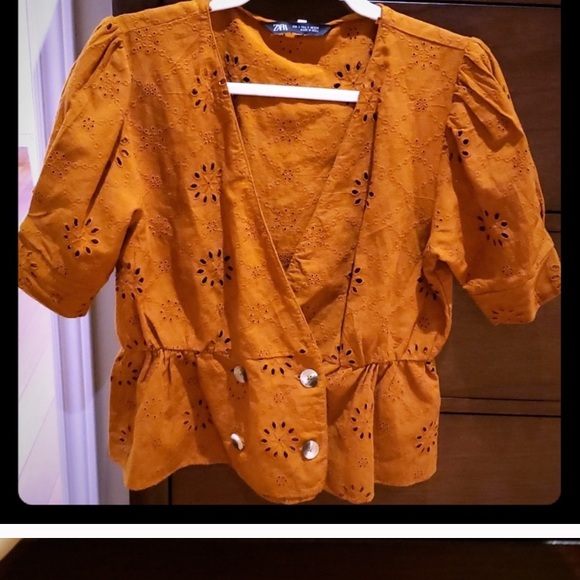 Zara top in cognac colour - Picture 2 of 2